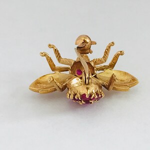 14K Yellow Gold + Ruby FLY Pin/brooch *VINTAGE* - Etsy