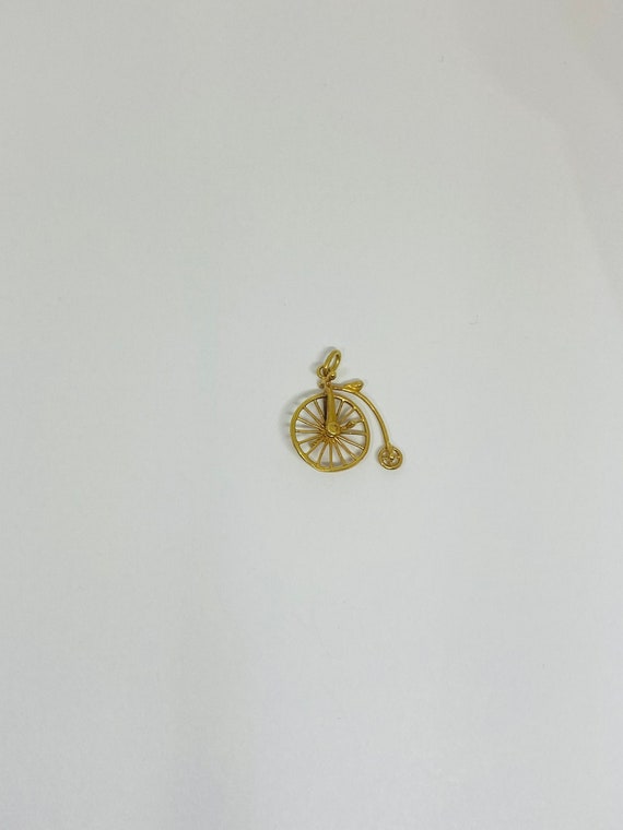 14K Yellow Gold Penny Farthing Bike/Bicycle Pendan