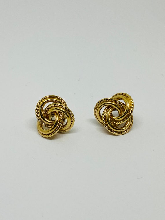 14K Yellow Gold Knot Stud Earrings *VINTAGE*