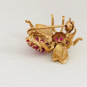 14K Yellow Gold + Ruby FLY Pin/brooch *VINTAGE* - Etsy