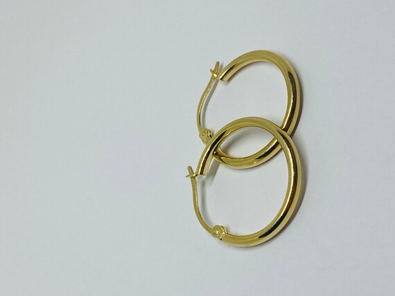 14K Yellow Gold Thin/Dainty Hoop Earrings *VINTAG… - image 5