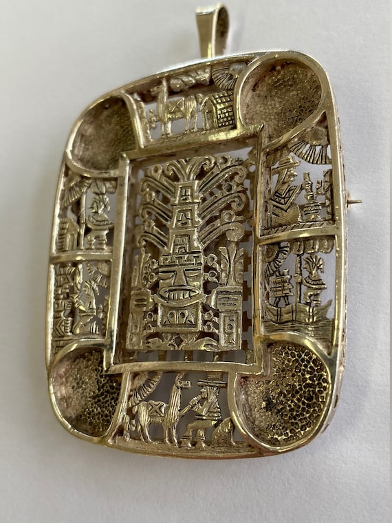 Sterling Silver Brooch/Pin/Pendant *Peru* *VINTAG… - image 2