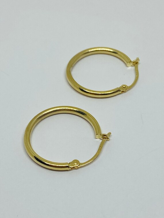 14K Yellow Gold Thin/Dainty Hoop Earrings *VINTAG… - image 6