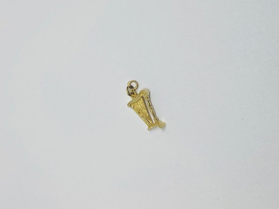 14K Yellow Gold Harp Instrument Pendant/Charm *VI… - image 5