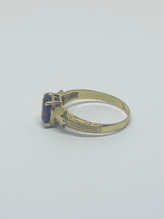 10K Yellow Gold + Garnet Statement Ring BAND SIZE… - image 6