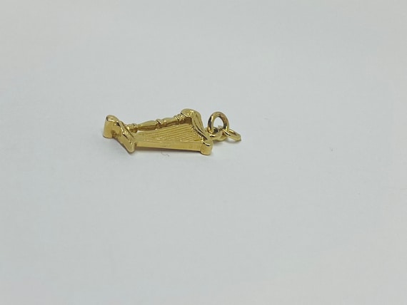 14K Yellow Gold Harp Instrument Pendant/Charm *VI… - image 8