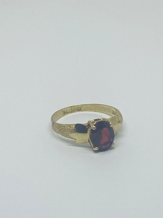 10K Yellow Gold + Garnet Statement Ring BAND SIZE… - image 2