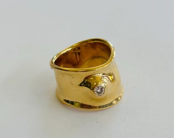 14K Yellow Gold Statement Ring BAND SIZE 5 1/2 (or 5.5) *VINTAGE*