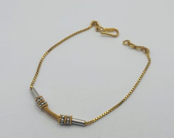 22K (High-Karat) Yellow Gold + 22K White Gold Bracelet (7 Inches) *VINTAGE*