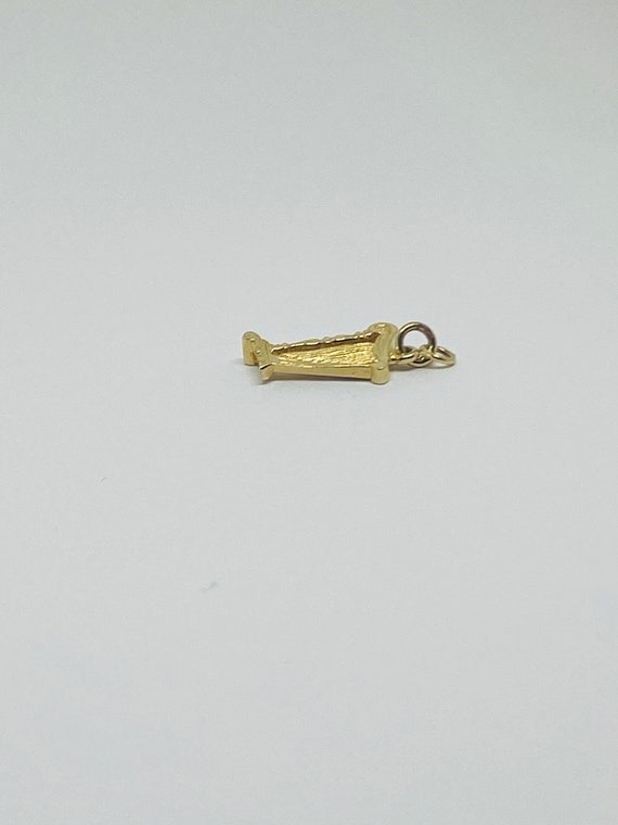 14K Yellow Gold Harp Instrument Pendant/Charm *VI… - image 7