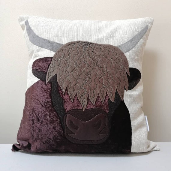 Highland Cow Cushion Brown Cow Cow Lovers Gift Countryside Etsy