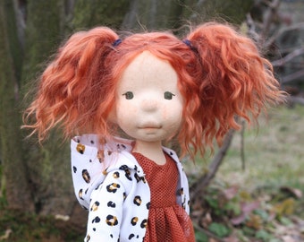 Maudie-18"/45cm - waldorfdoll, poupée waldorf, waldorfinspireddoll, poupée d'art en fibre naturelle, fille, poupée autoportante