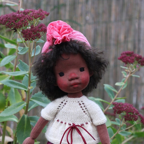 Adisa-17.5"/45cm - waldorfdoll, waldorf doll, waldorfinspireddoll, natural fiber art doll, girl, free-standing doll