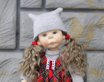 Natin-17.5"/45cm - waldorfdoll, waldorf doll, waldorfinspireddoll, natural fiber art doll, girl, free-standing doll