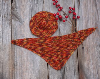 Mütze und Schal für Puppen, gestrickte Puppenmütze, Puppenmütze aus Merinowolle, Waldorfpuppenmütze
