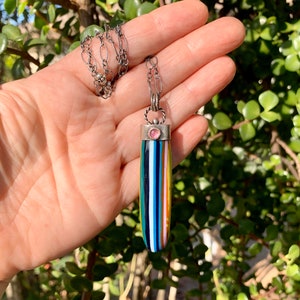 Sterling Silver Surfite Talisman Drop Statement Necklace SH