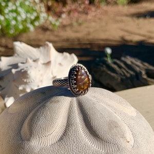 925 Sterling Silver Mexican Fire Agate Statement Ring sz 11.5