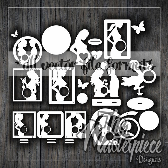 Vectors File 10 Pcs Set Uzi Newborn Mother Mommy Baby Frame Etsy