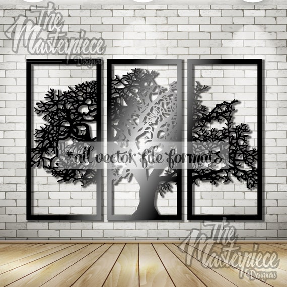 Download 3 Modules Pattern Svg Tree Panel Svg Wall Decor Laser Cut Etsy