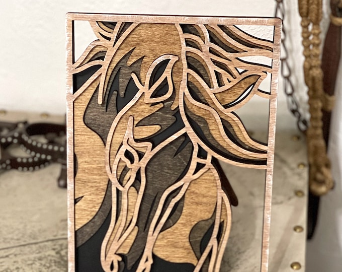 Layered Wood Horse Wall Decor/Wall Art