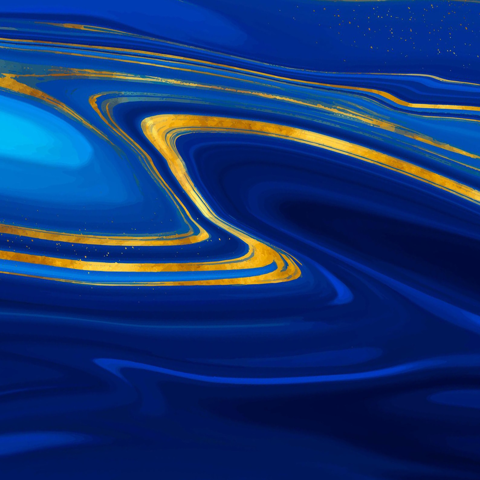 Gold on blue Abstract Art Large Wall Art BluePainting Etsy