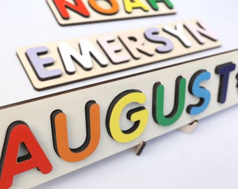 Baby name puzzle, Thickened solid wood name puzzle, children&#39;s gifts, customized children&#39;s names, personalized gifts for children