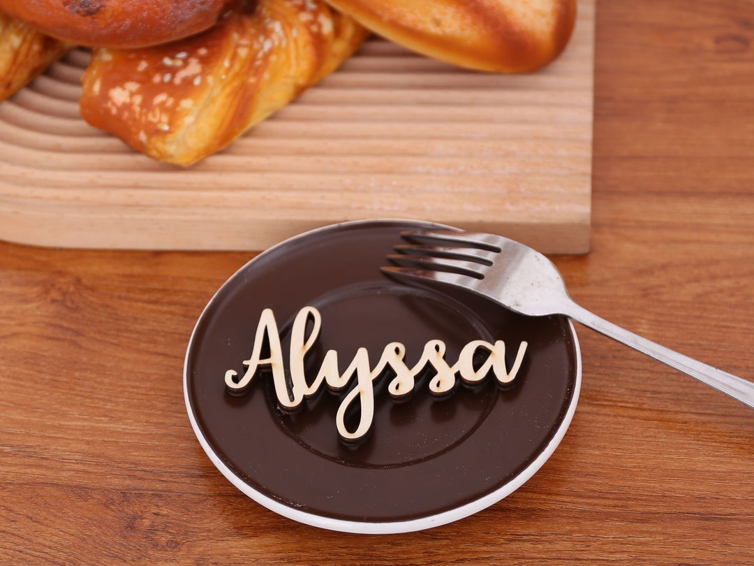 Custom Wooden Guest Name: Laser Cut Wedding Place Cards - Etsy