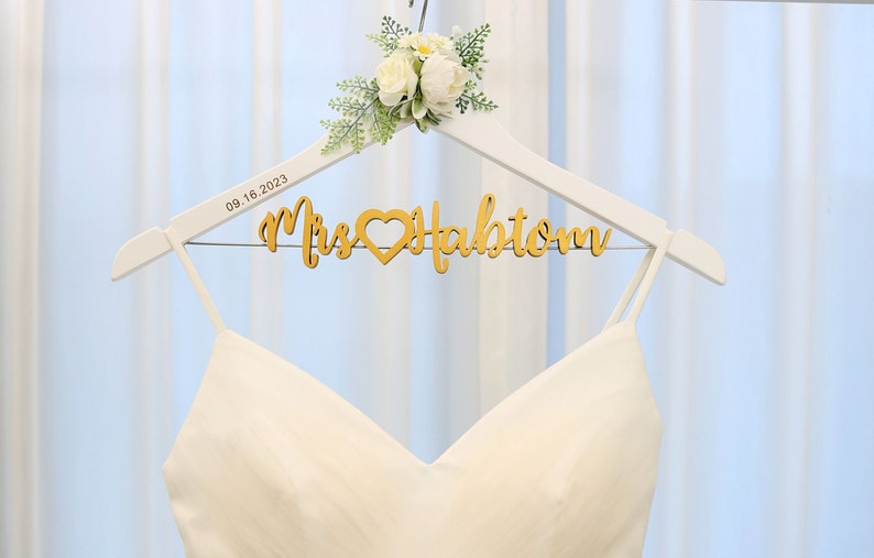 Bride Hanger, Wedding, Bridal Dress Hanger,Custom Made Hanger,Bridal Shower Gifts,Customized hanger image 1