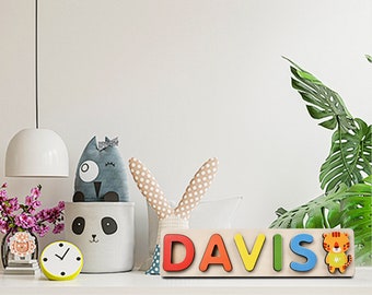 Personalized Wooden Name Puzzle: 1st Birthday Gift, Solid Wood