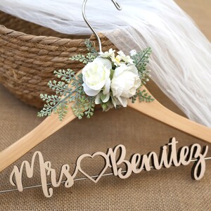 Bride Hanger, Wedding, Bridal Dress Hanger,Custom Made Hanger,Bridal Shower Gifts,Customized hanger image 3