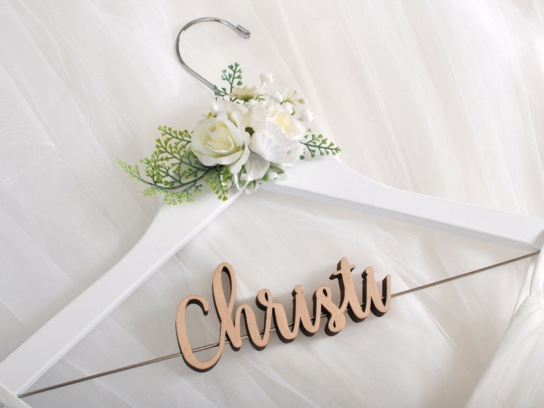 Bride Hanger, Wedding, Bridal Dress Hanger,Custom Made Hanger,Bridal Shower Gifts,Customized hanger image 2