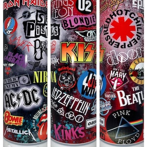 80&#39;s Alt/Rock Bands, 20 oz sublimated tumbler
