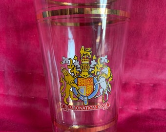 ヴィンテージ エリザベス2世戴冠式パイントグラス