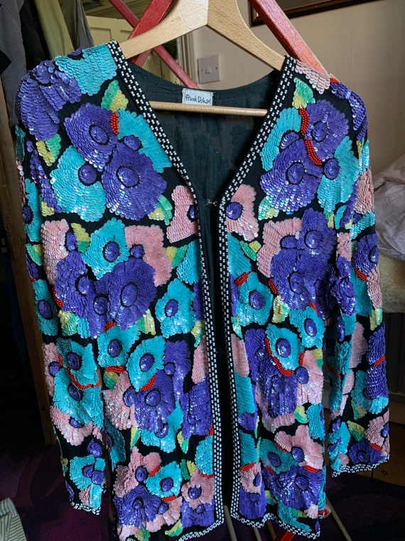 Stunning vintage Frank Usher sequined jacket.