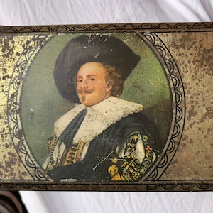 Raro Vintage Thorne&#39;s Toffee Tin cavaliere ridente