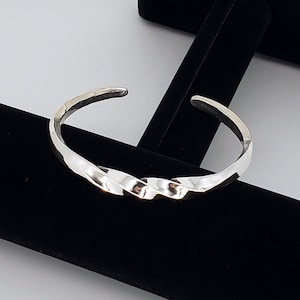 Fine Silver Twisted Viking Cuff Bracelet, Minimalist Ethnic Silver Viking Bangle Bracelet, Mens Viking Bracelet Jewelry, Gifts for men