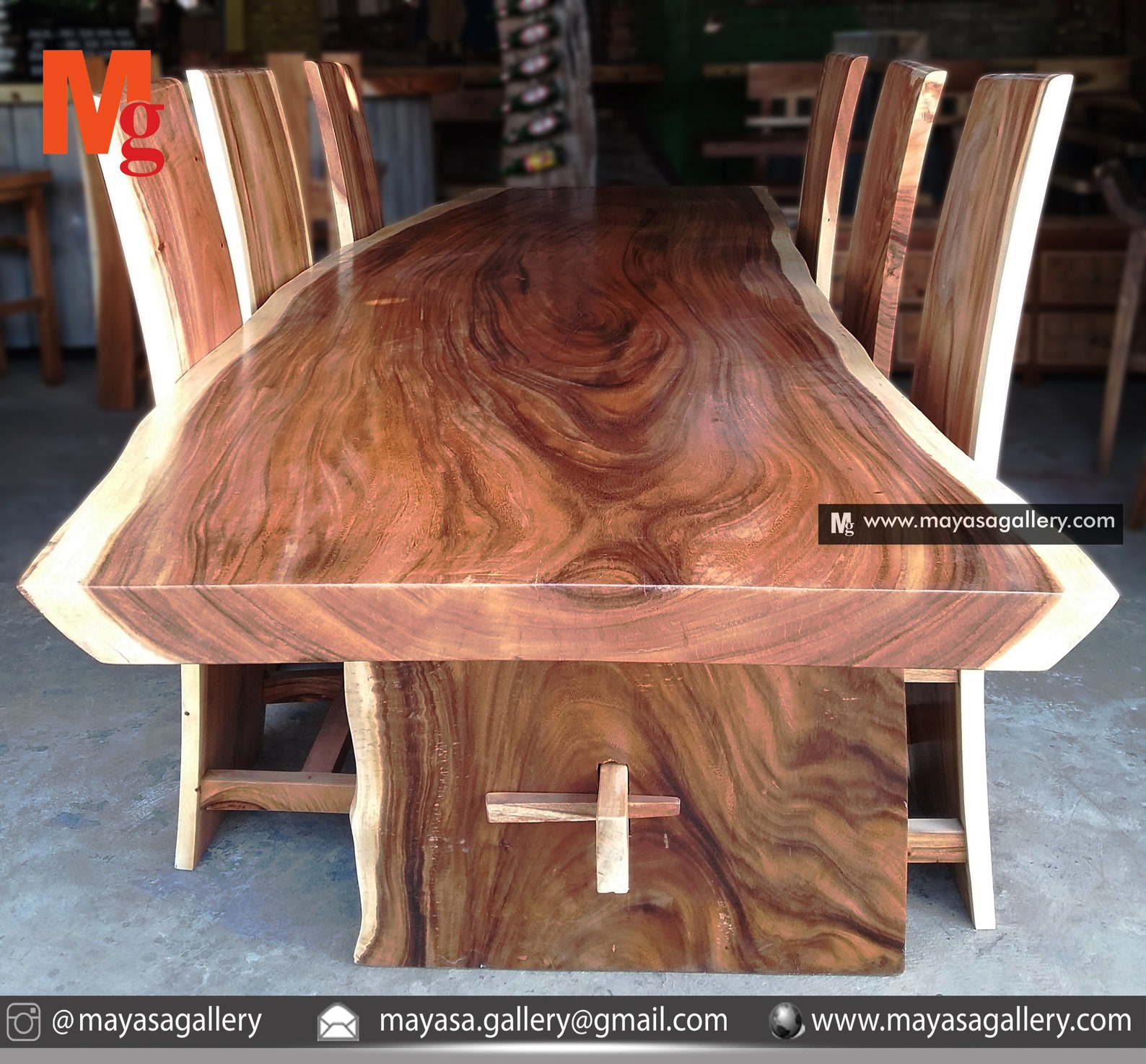 Set Live Edge Monkey Pod Dining Tables Solid Dining Table Suar Etsy