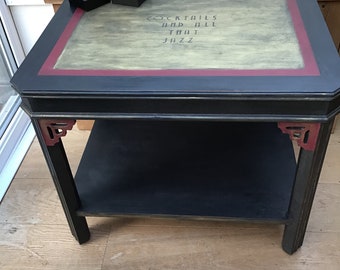 Mesa de centro de cócteles/ mesa de bebidas pintada individualmente a mano