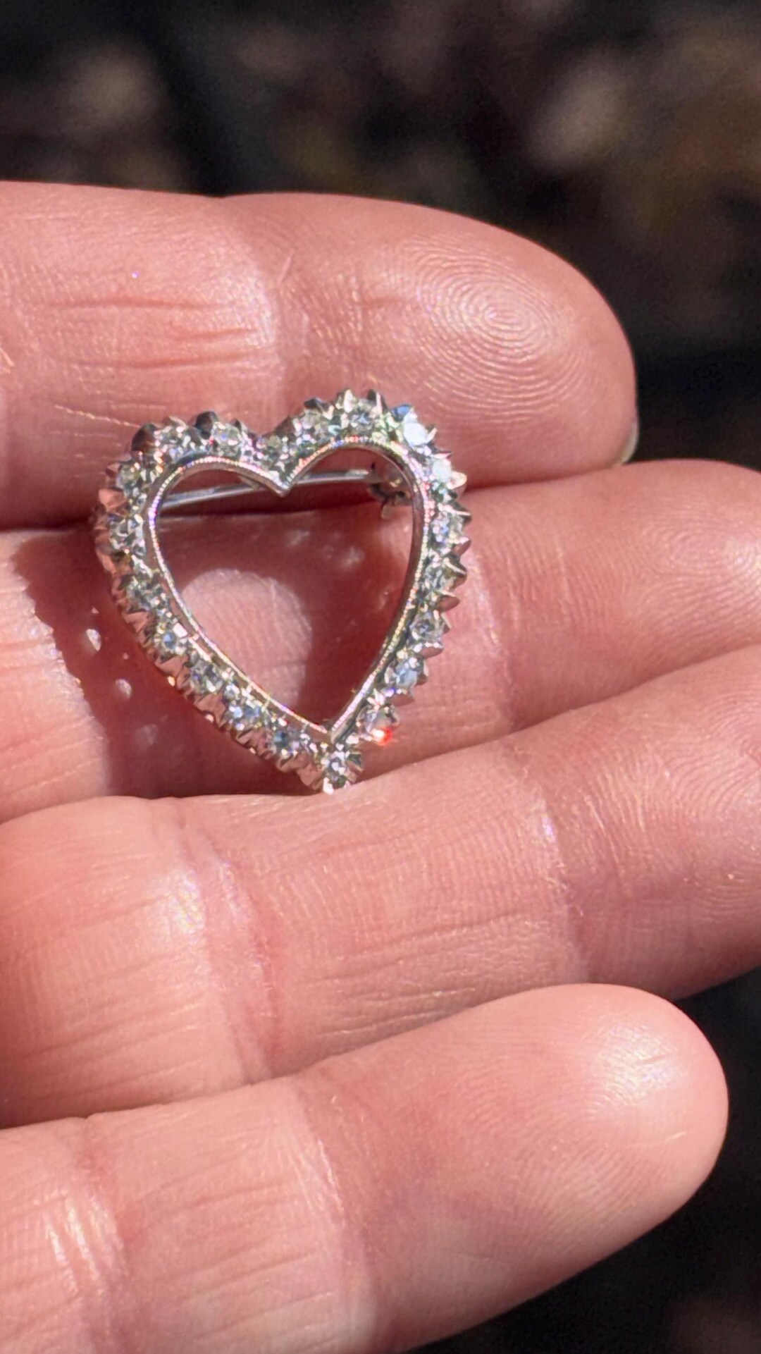 Stunning Antique 14 Karat White Gold Consist of 20/ 2 Point Diamonds ...