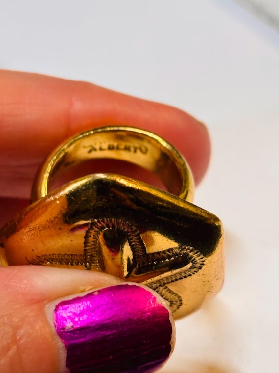 Charles Albert Solid Sand Dollar Adjustable Ring - image 4