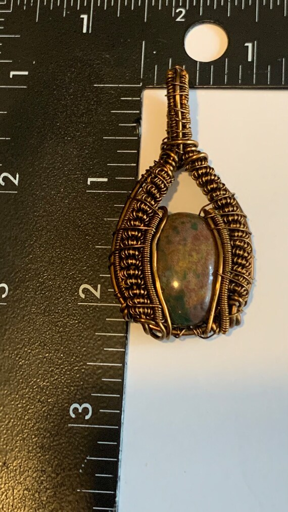 Amazing copper wire, wrapped Gemstone pendant - image 5