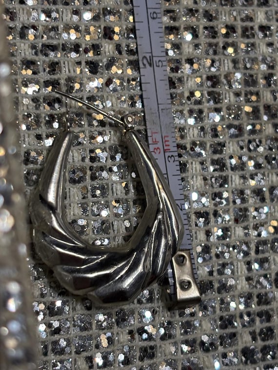 Very nice vintage style sterling silver, large hoop earrings