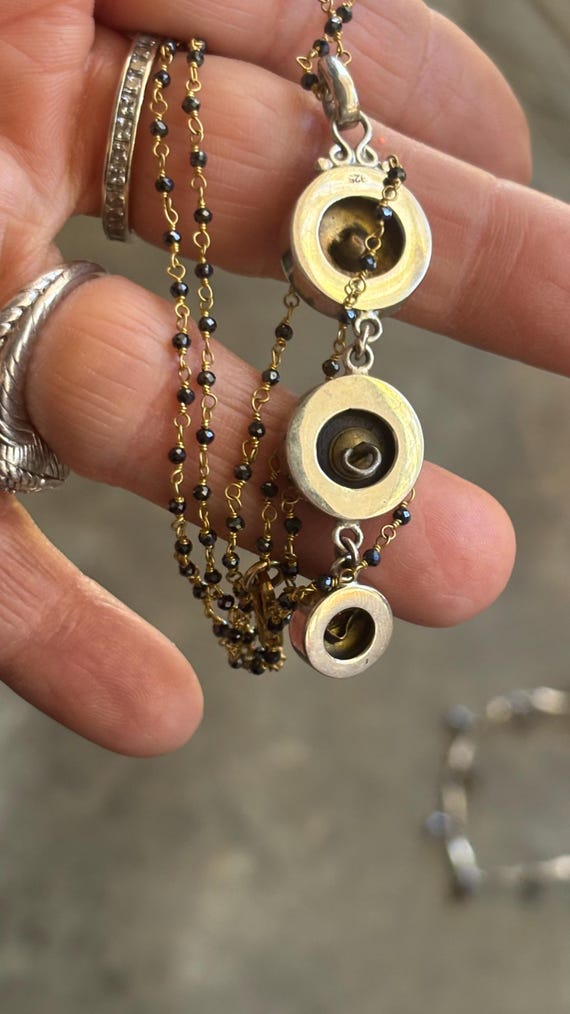 Victorian 3 Button Drop Set in Sterling Silver Ne… - image 3