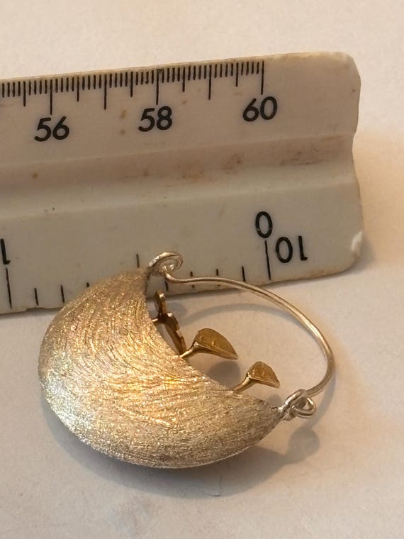 Very unique solid sterling silver basket with gol… - image 10