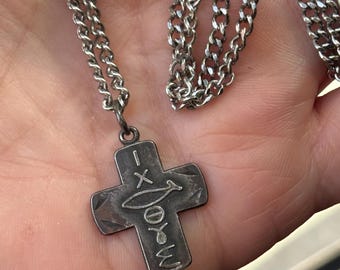 Beautiful vintage sterling silver religious necklace