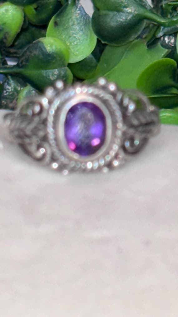 Sterling silver amethyst ring - image 2