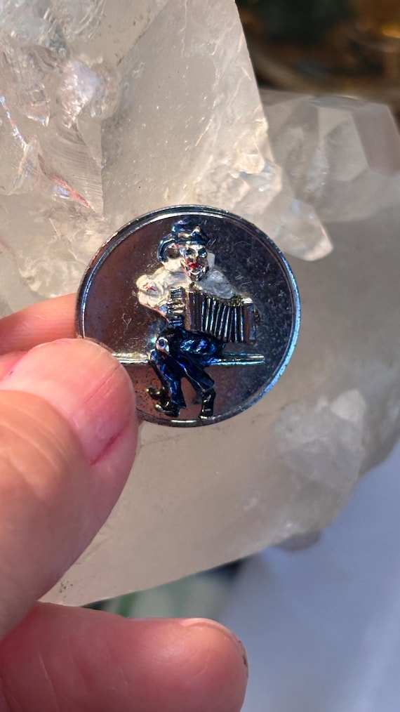 Vintage clown, brooch, pin sterling silver