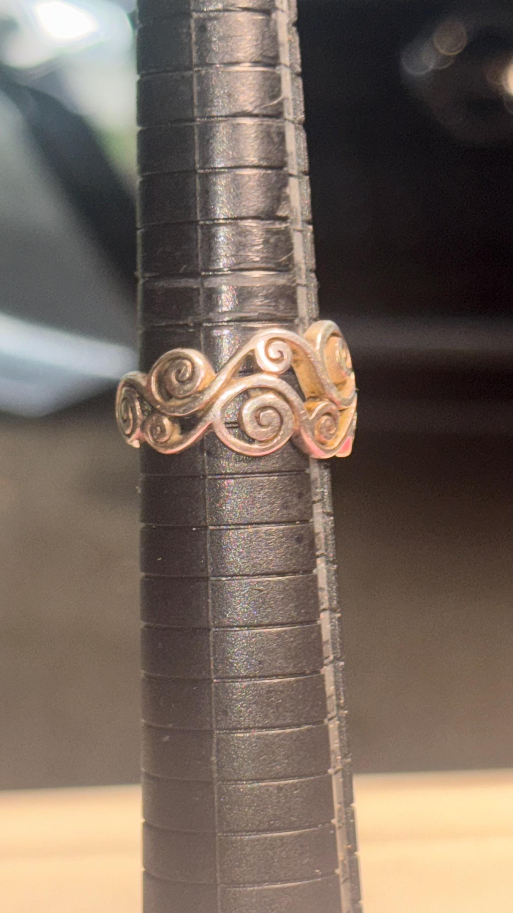 Wide Scroll Wide Scroll Design Sterling Silver Ring - Etsy