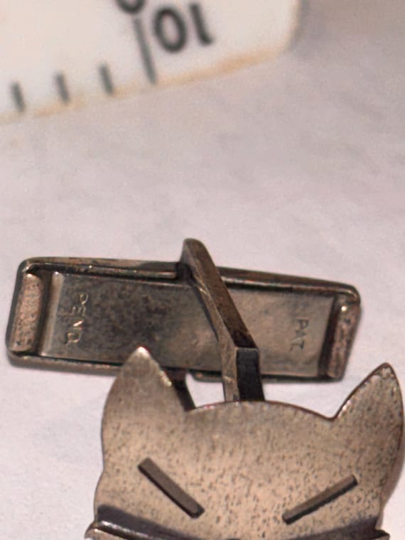Vintage solid sterling cat cufflinks - image 3