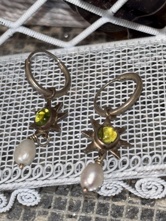 Adorable celestial Star gemstone dangle earrings - image 3